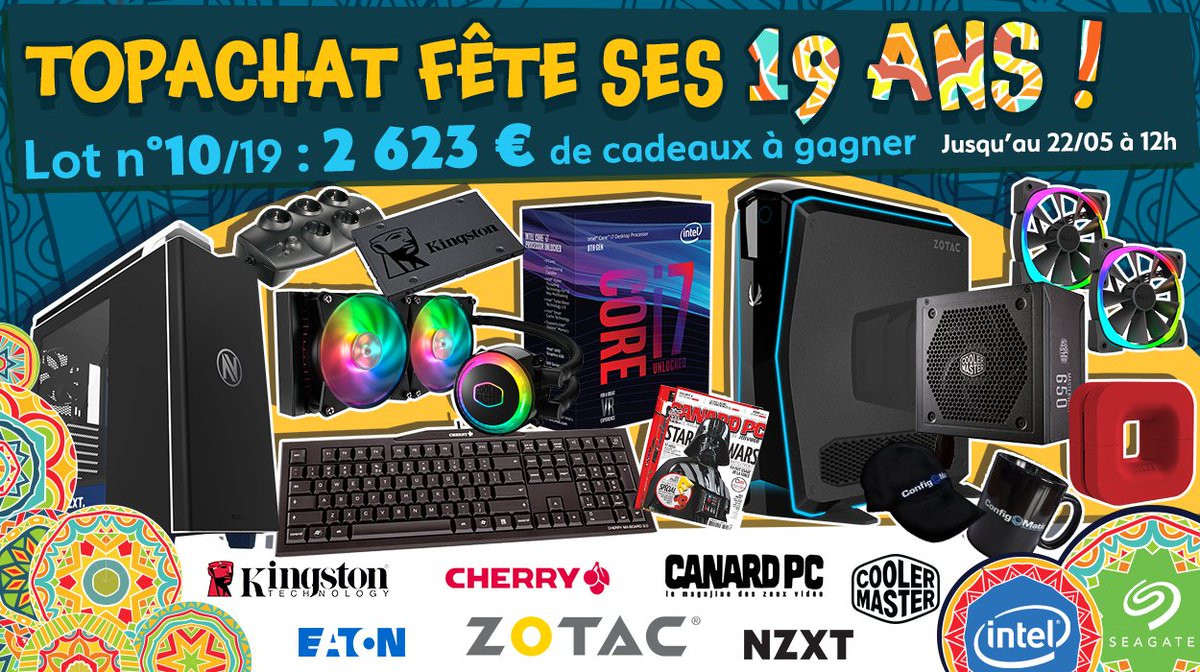 TopAchat's tweet image. 🎁Concours 🎁 #19AnsTopAchat 
+50 000€ de lots à gagner ! 

Gros week-end avec le #Lot10 de 2623 € !  

Pour participer RT + Follow ;-)

Résultats :
topachat.com/pages/concours…