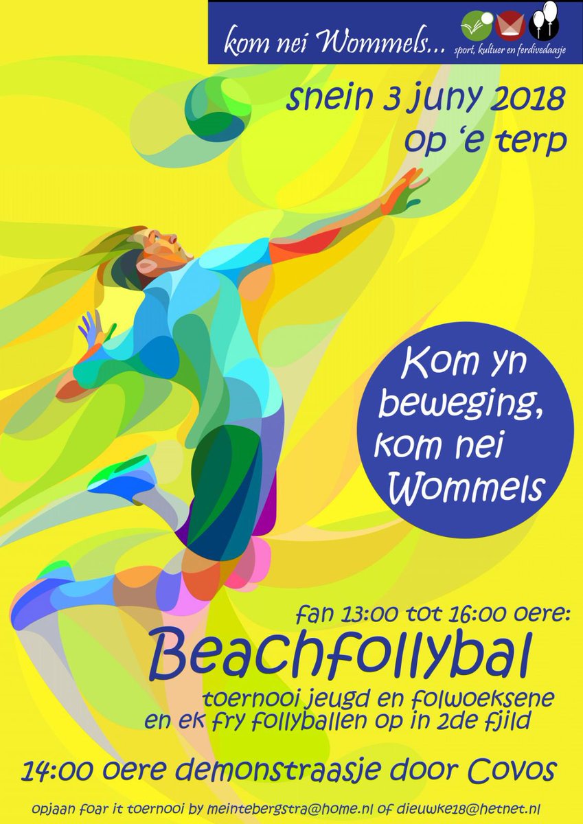 Kom yn beweging, Kom nei Wommels. Ek op de terp Beachfollybal, jou jim op!! #komneiwommels.nl