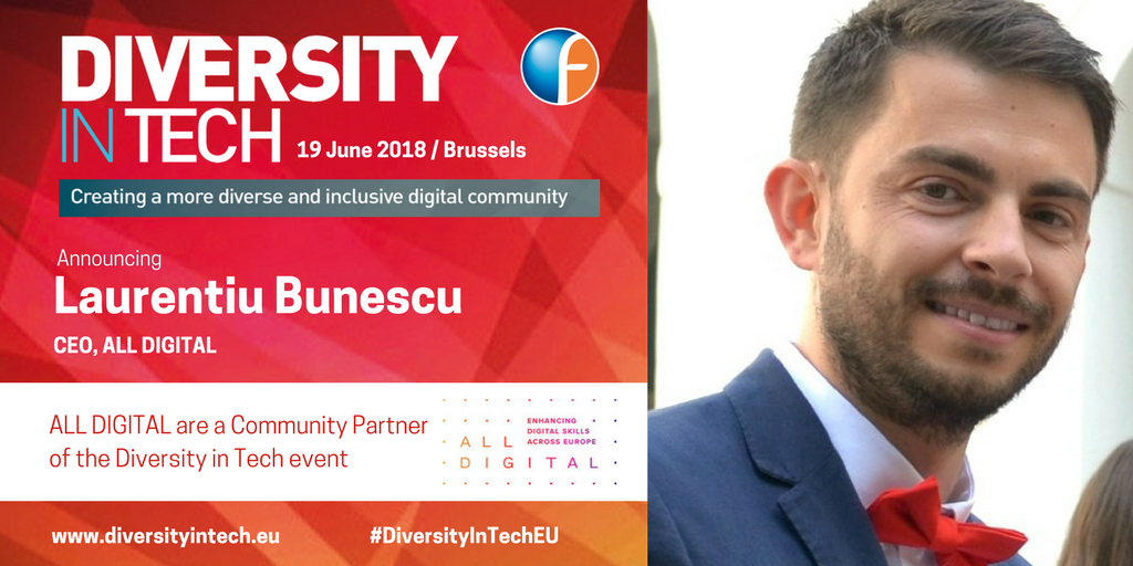 ForumEurope's tweet photo. What can be done to enhance #digitalskills across Europe? @LBunescu will discuss @AllDigitalEU's work at #DiversityInTechEU in Brussels on 19 June. Check out the programme: https://t.co/5uyI1ptYYT #digitalinclusion https://t.co/KIQe5xW76D