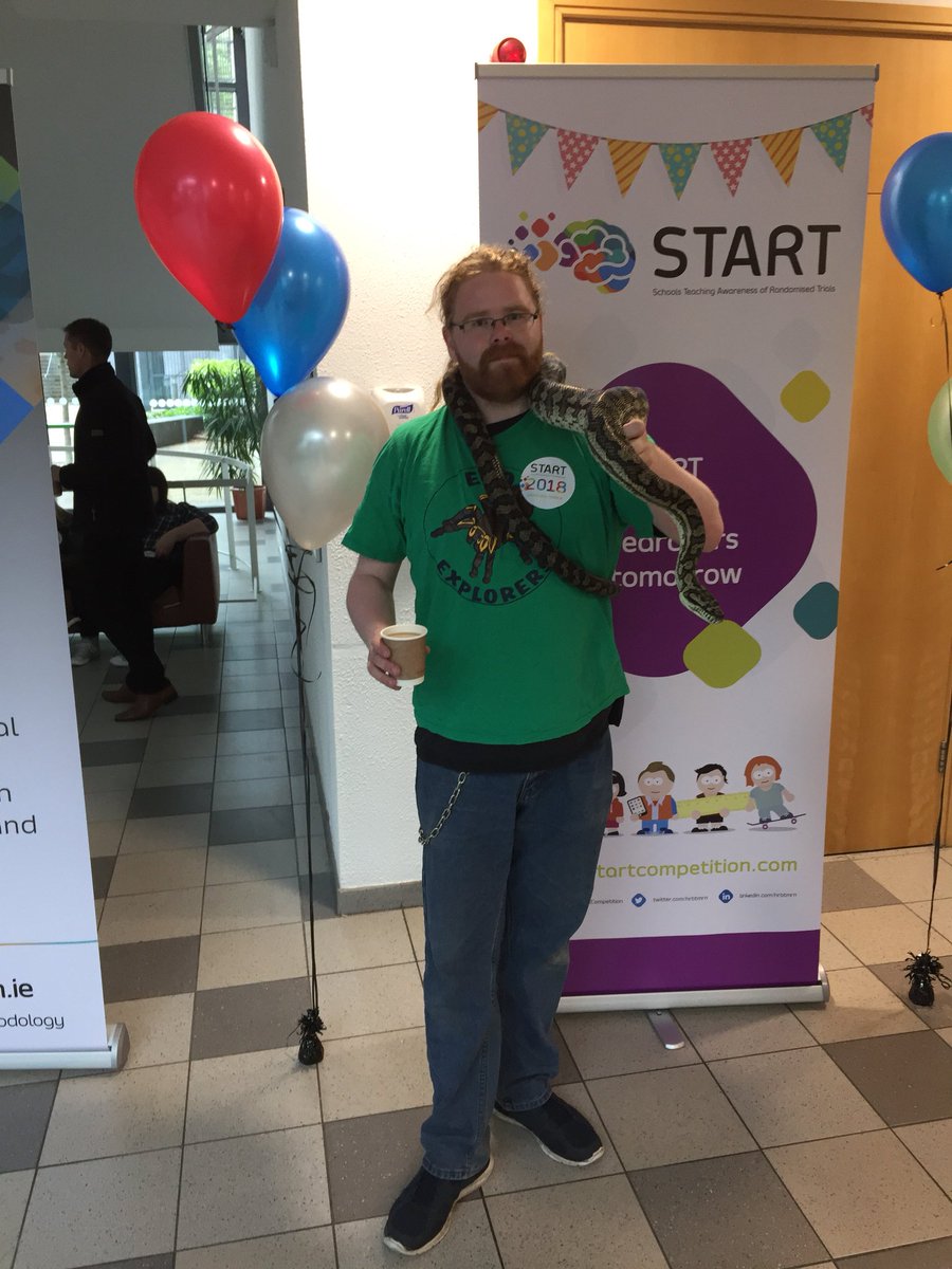 hrbtmrn's tweet photo. Our first arrival at START 2018... Matt the snake and the @EcoExplorersNUI! Our budding trial researchers are en route @hrbireland #ICTD2018 #START2018 https://t.co/q2UkAaP3xt