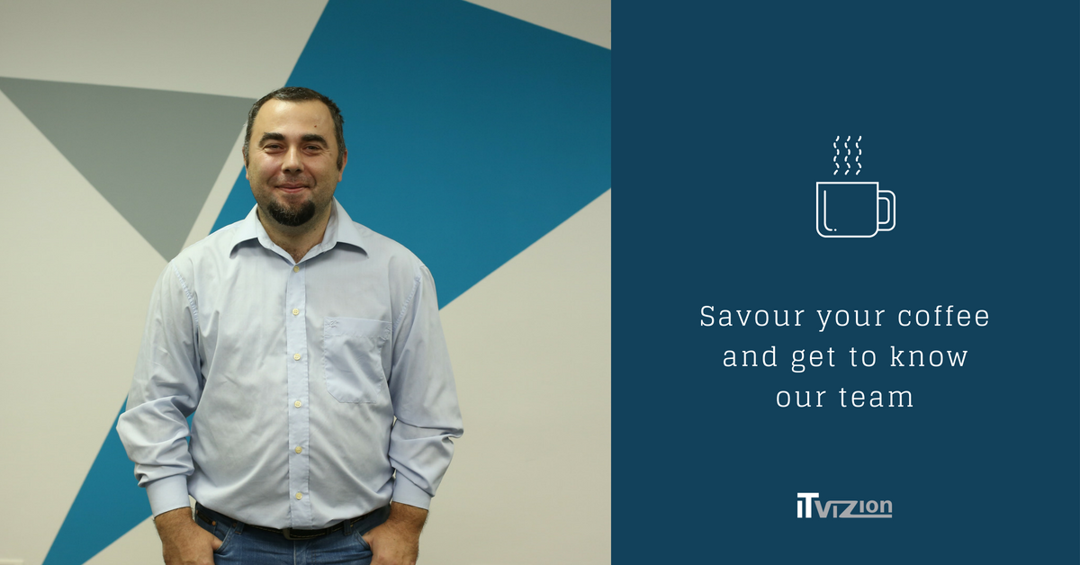 itvizion's tweet photo. Iuli is Solution Support Lead and known among us as "the old man"... although you should know he is not that old :) In his free time he can be seen at the cinema and movie festivals. If there were an Oscar for customer service, Iuli would definitely be nominated.
#team #itvizion https://t.co/hkojCPZeTP