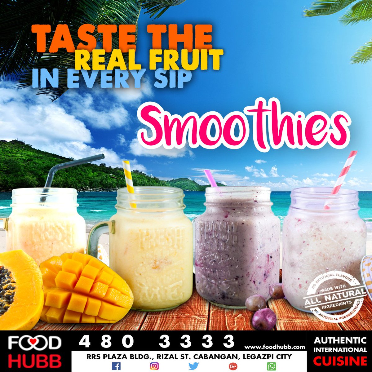We make our Smoothies only with REAL and FRESH fruits guaranteed to get you pumped up this summer!
Grab one now only FoodHubb Legazpi. PM us for your advance orders.
#healthyfood #realfruits #freshdrinks #foodhubb #smoothies