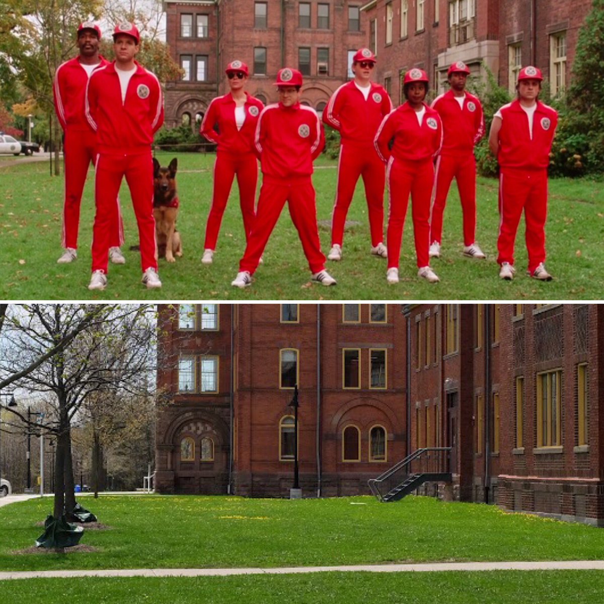 LakeshoreGrnds's tweet photo. You bring the red track suit, we’ll provide the location. Explore the backdrop for Police Academy I, III, and IV during @Doors_OpenTO on May 26 from 10am -5pm #LakeshoreGrounds @HumberLakeshore #HumberLakeshore #AssemblyHallTO #DOT18 #PoliceAcademy #FilmTO #MovieSet https://t.co/wULFZ80Tmr
