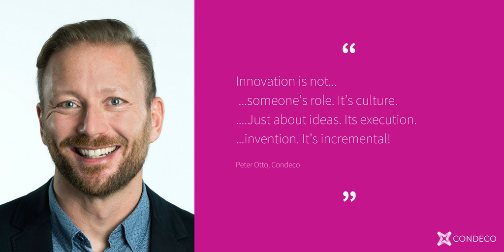 CondecoUK's tweet photo. Insight from @CondecoUK Peter Otto at the Workplace Innovation forum https://t.co/f63xyxqoNJ #WorkplaceTech18 #London https://t.co/k1gv7QfAYY
