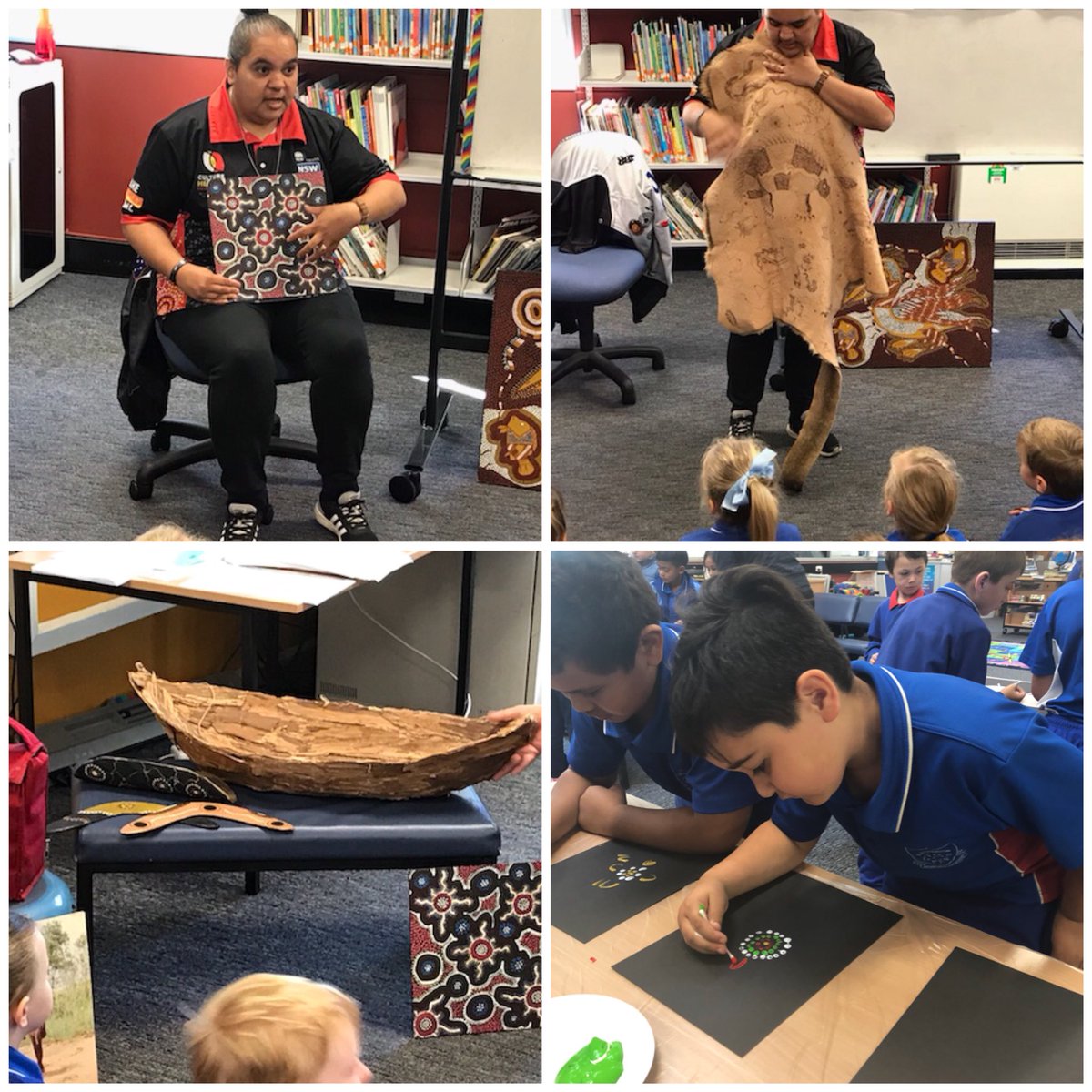 K-2 students attended a cultural information session given by Aunty Mary Croaker today.  The students also created artworks in preparation for painting friendship poles in our playground. 
#reconciliation #culturalunderstanding
#strongersmarter