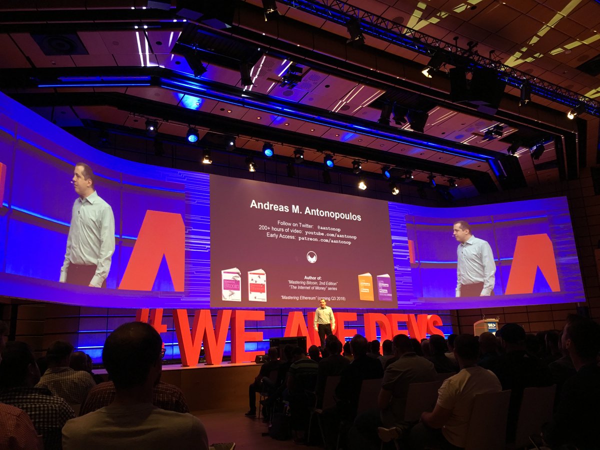 sn3ek's tweet image. Truly awesome and eye opening talk. What kind of blockchain will you use? #blockchain #WeAreDevelopers2018