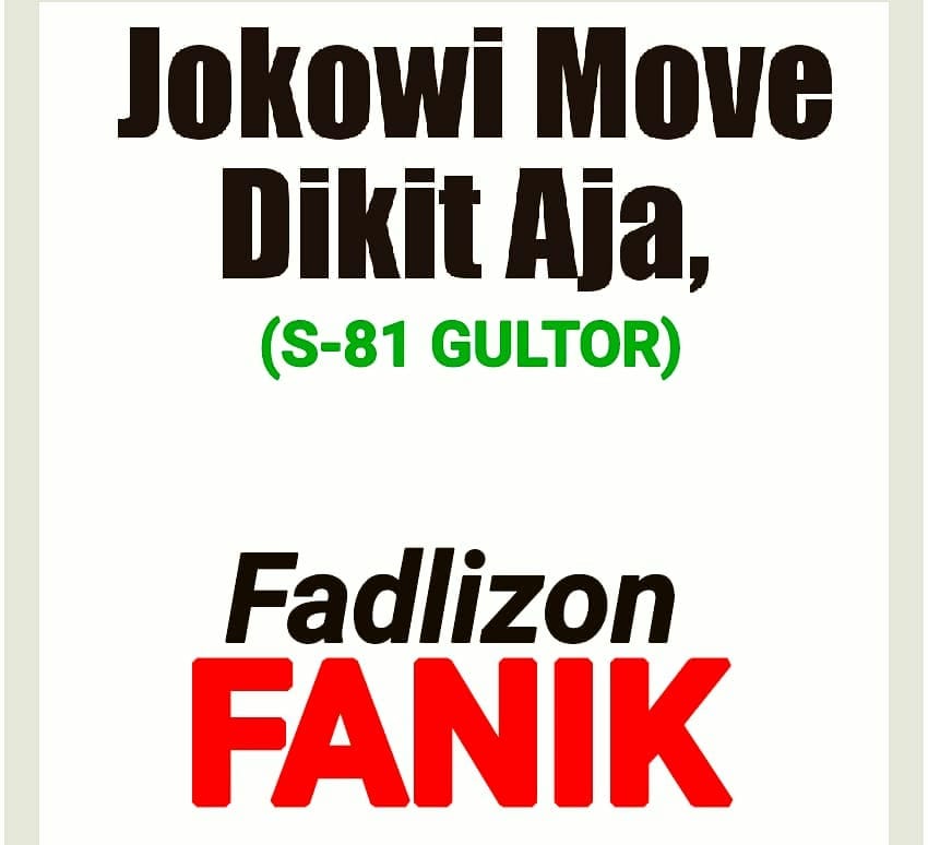 sonicbluth's tweet photo. Jokowi move dikit aja (s-81 gultor), @fadlizon fanik #TutupMulutFadliZon https://t.co/RBCn1gvART