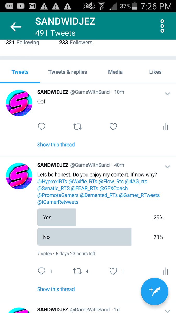 GameWithSand's tweet image. Aint letting that slide. Oooof