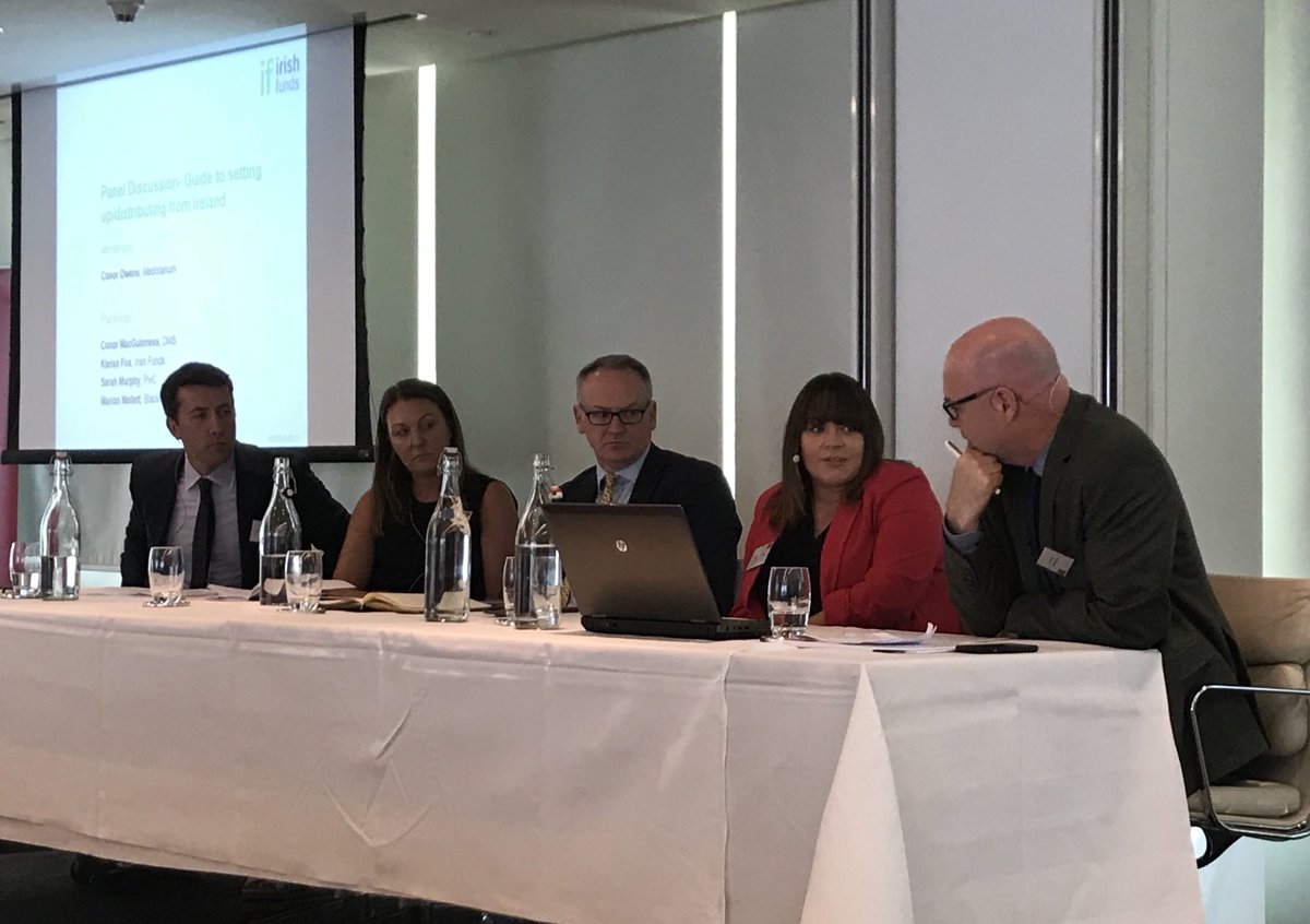 Taramadoyle's tweet photo. Our expert panel now sharing insights on domicile in and distribution of funds from Ireland. Manager domicile choice is influenced by stability of regulatory regime and sophistication of the regulator, Marion Mellett of BlackRock @IrishFunds #IFConf18 #IFDist18 https://t.co/fm97jz0u3j