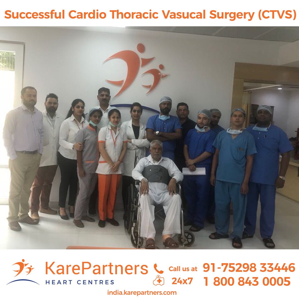 kare_partners's tweet photo. Successful "Cardio Thoracic Vascular Surgery (CTVS)" or commonly known as "Open Heart Surgery" happened in @kare_partners Chandigarh. The procedure was done by renowned doctor Dr Shashi Jindal (Consultant and Cardiac Surgeon). Kudos to the whole team of Kare Partners. #Goodhealth https://t.co/FNfbKWZkdO