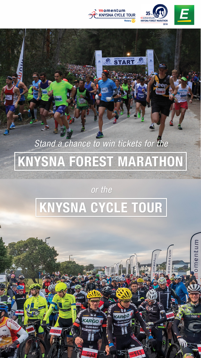 oysterfestival's tweet photo. Stand a chance to win 2 entries &amp; hospitality tickets to the @Momentum_za  @knysnacycletour or the #MomentumKnysnaForestMarathon courtesy of Europcar. Hashtag the event you would like to enter along with your best race times below. Don't forget to tag @EuropcarSA. T&amp;C's apply https://t.co/A4OrTBltPm