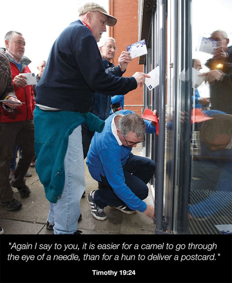 BillysSilly's tweet photo. 'member when the huns organised a protest at an empty Hampden Park and had to push their post cards through a crack in the door? https://t.co/IBdefloOe2