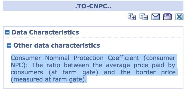 25/36Going onto the OECD website using that link t you can browse the data for 24 countries plus the EU and download it as a spreadsheet if you need to.So I did that and then filtered it.We'll use the same stat that Kristian uses, the Consumer Nominal Protection Coefficient