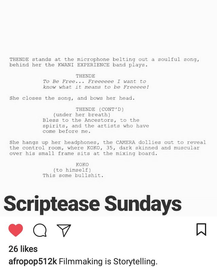 BlakOliveSA's tweet image. Somebody will be playing me in a movie. 😊
Here's a little #Scriptease 
✨