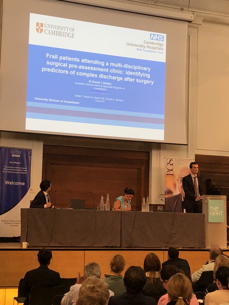 AgeAnaesthesia's tweet photo. OP3. Frailty and identification of potential complex discharge at pre operative assessment #BGSconf #AAAPOPS https://t.co/XQWcKDSuPC