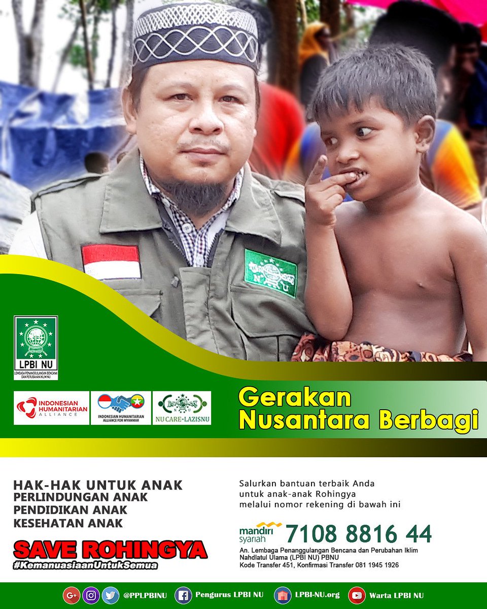Ramadhan bulan pahala dilipatgandakan. Mari berbagi dgn anak anak Rohingya di pengungsian Bangladesh

#SaveRohingya #puasa #Ramadhan #Ramadhan1439 #sedekah #GreenFasting #NusantaraBerbagi #JumatBerkah

<a href="/nu_online/">NU Online</a> <a href="/nu_berbagi/">Nusantara Berbagi</a> <a href="/JalanIslam/">Dunia Islam</a> <a href="/ali_yoseph/">Muhamad Ali Yusuf</a> <a href="/YayahRuchyati/">Yayah Ruchyati</a> <a href="/MarsinAja/">#marsinaja</a>