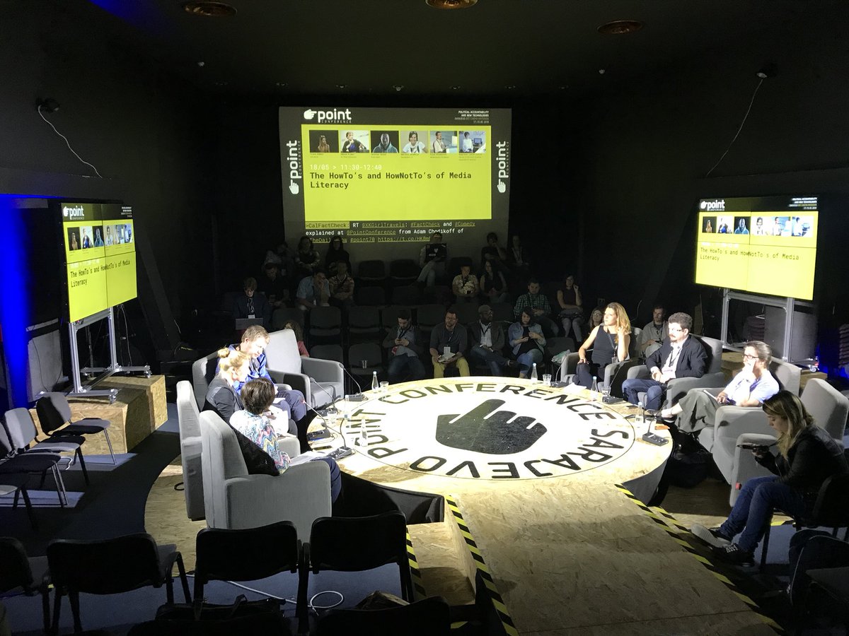 gravesmatter's tweet photo. V. thoughtful discussion of media literacy at #point70 — how to cultivate media &amp; algorithmic literacy without promoting distrust / cynicism? https://t.co/Ip33eiR6YL