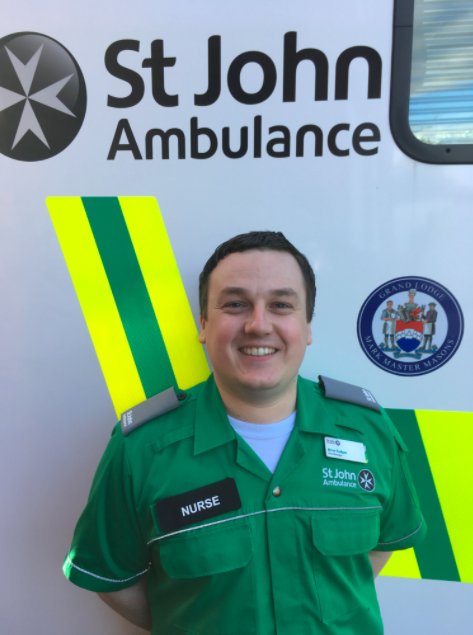 stjohnambulance's tweet photo. Meet two of the St John Ambulance volunteers who will be attending the #RoyalWedding tomorrow! @NakkitaSJA and @AronFudger we hope you enjoy every second, thank you for all you do with #TeamSJA. https://t.co/fpYY6vv4rZ