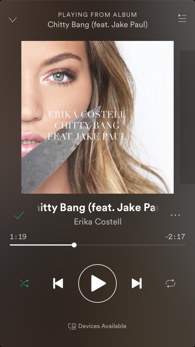 Hoeishcostell's tweet photo. #ChittyBang @erikacostell I’m so proud of you love you made it so farrr and to hear this OMG!! This shits fire ❤️❤️ your voice dead ass has hella potential btw now if you excuse me I need to listen to this again #12thtime #ChittyBang #erikacostell @jakepaul https://t.co/wgCpnIi8sB