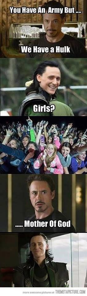 LadyMaryRising's tweet photo. Stark: You have an army but... we have a Hulk
#Loki: Girls? 😉

#lokiarmywillreturn #LokiLives #JusticeforLoki #Godofmischief ☝🏻🌪 https://t.co/CLUpIgZP2m