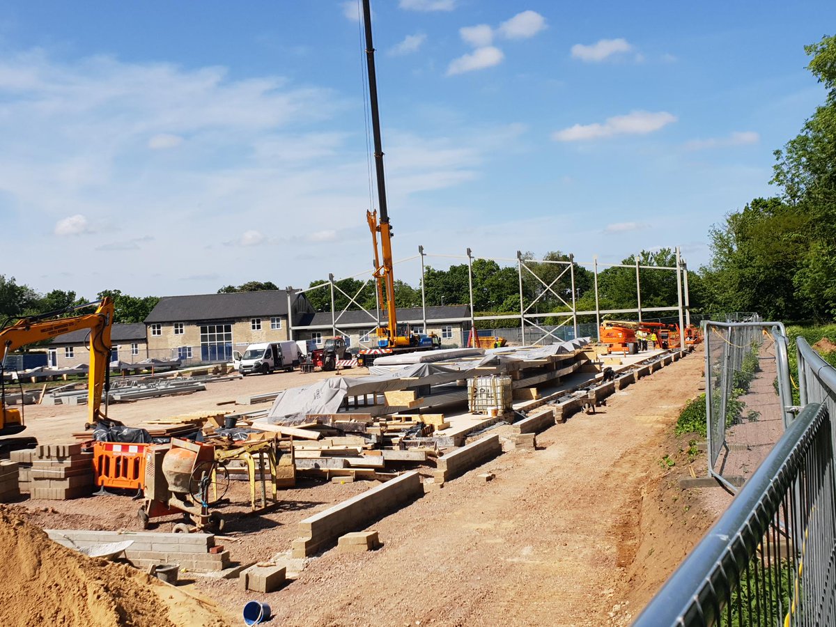 CambsIceArena's tweet photo. As promised, here is a photo of the site taken yesterday with the steel structure starting to take shape. More images and updates to come as and when they happen. https://t.co/KavkXJENeN