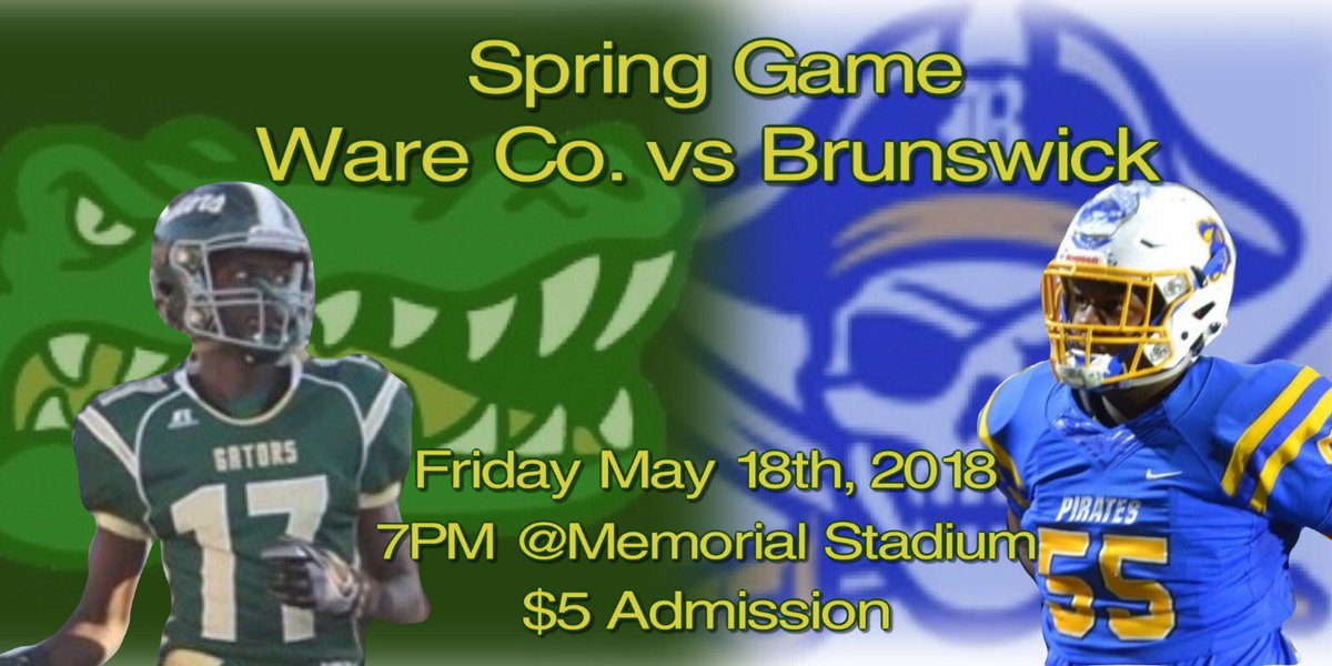 coachstephens56's tweet photo. Come out for a preview of the 2018 Gators &amp; Pirates tonight! @WareWeights @GatorFBRecruit @WareAthletics @gatorstdclub @BrunswickFB @coachpender1025 https://t.co/EcOiWbJ8BS