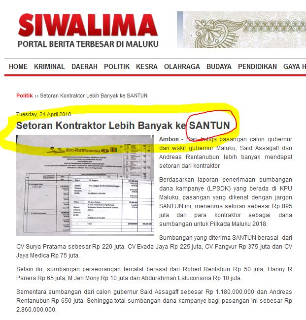 Yansenwattimen2's tweet photo. Untuk Mencalonkan jadi Gubernur aja Harus Paja Para Kontraktor Giman Kalau Terpilih lagi setiap anggaran untuk membangun MALUKU juga di Pajak HAbis
@MALUKUSATUDAR4H @Metro_TV @ACCMallOfficial 
#MelawanKemiskinan 
#MenolakLupaKoruptor 
#SelamatkanMaluku https://t.co/yunIFtSrba