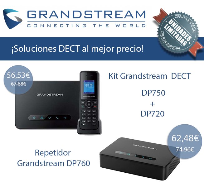 InstantByte's tweet photo. #SolucionesDECT de @Grandstream_esp @GrandstreamNet a un precio único por #unidadeslimitadas. Consigue el #kit #Grandstream #DECT #DP750 + #DP720 y el #amplificador Grandstream DP760 a un precio increíble.

https://t.co/LLPKsj1FDH https://t.co/GppGOrcXgL