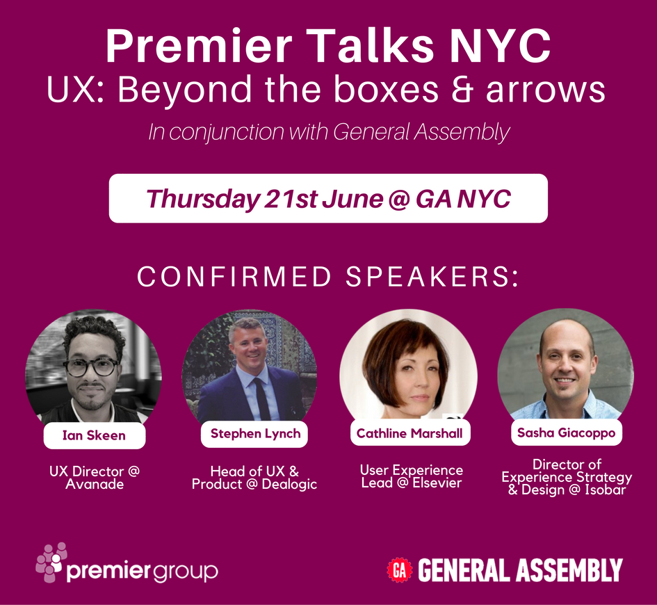 premier_talks's tweet photo. #NewYork followers!

We have another #PremierTalks NYC event coming up on June 21st and this one is all about #UX. With the below speakers already confirmed, this is set to be a fantastic evening!

Tickets to be released next week - watch this space! #UXevent https://t.co/FQEfYALdfJ