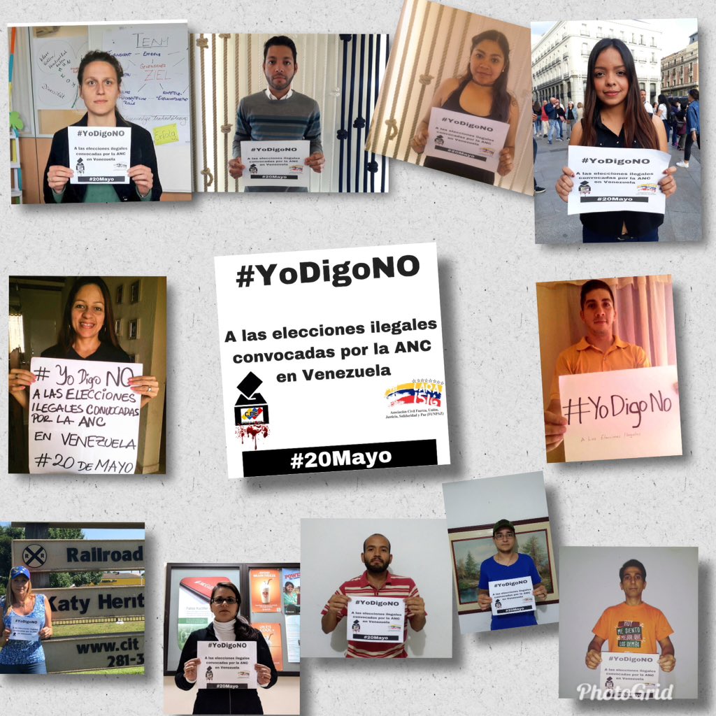 Funpaz2013's tweet photo. Continuamos con nuestra campaña ciudadana digital #YoDigoNO en rechazo a la ilegal convocatoria de elecciones en #Venezuela
Tú puedes ser parte tomándote una fotografía y etiquetando nuestras cuentas en las redes sociales
@funpaz #funpaz #libertad #venezuela #dictadura #ddhh https://t.co/aUiH4UWUtV