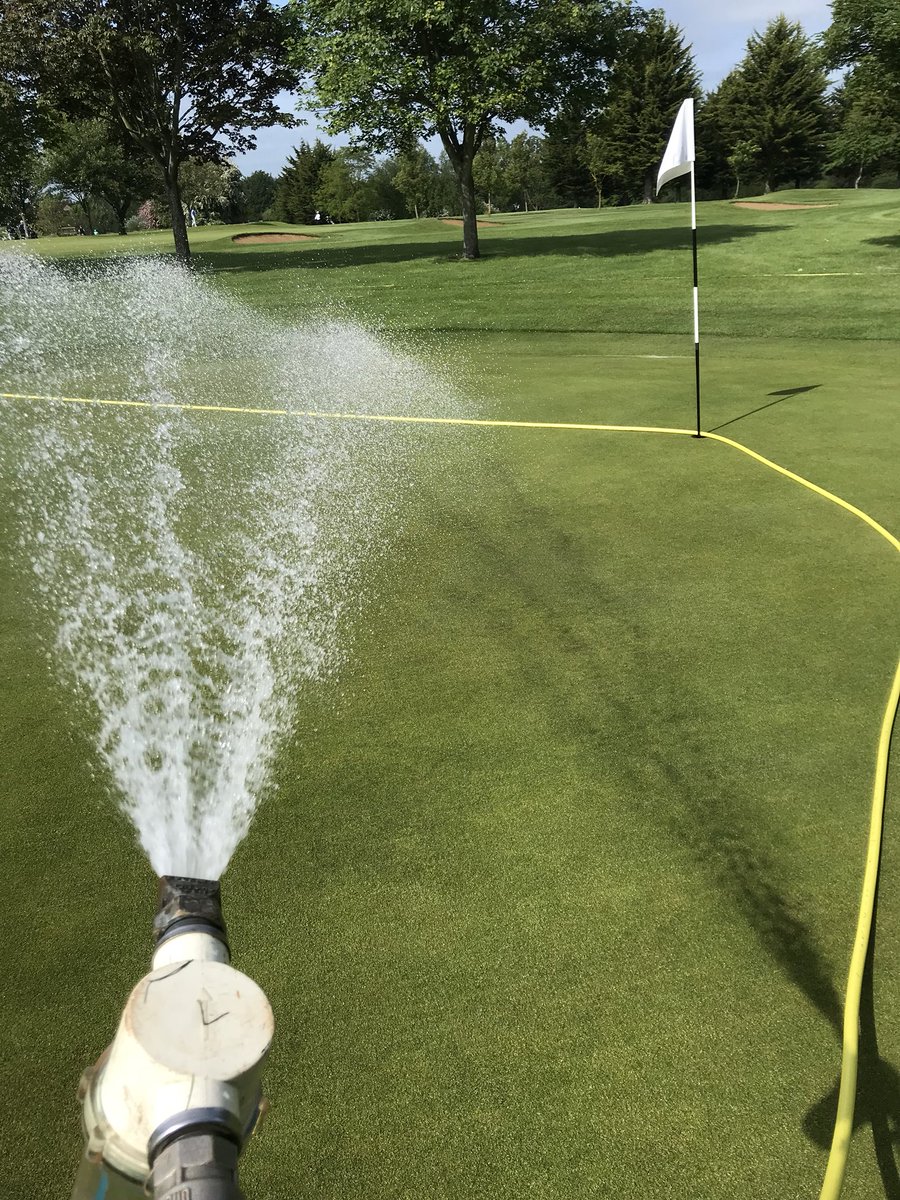 Good to be out with the hose this morning! Hand watering is a great way to spot and treat localised dry areas more intelligently and sustainably #Sustainability #smartwatering #midkent @MKGC_Pro