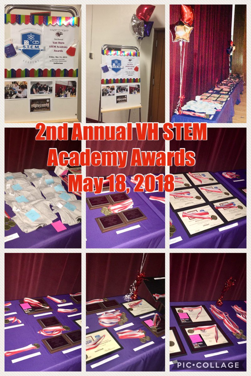 CoxVHSci's tweet photo. Excited for the 2nd Annual @VHSTEM Academy Awards today from 8:10-8:55AM in the Van Horn Auditorium -- we have over 160 awards that will be given out today to our #VHFalcons STEM students! #isdstrong @ISDAcademies @ISDSchools @HOSA_VANHORN @VanHornPLTW https://t.co/Eu1vyGznJA