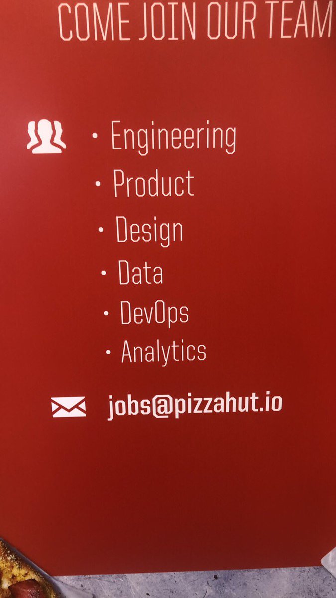PizzaHutDV's tweet photo. Calling all #React #Node #Date #Analytics #SMRmay18 #PHDV https://t.co/c9hg8HhK3A