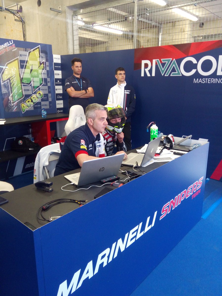 TonyArbolino's tweet photo. First #boxstop for this #FP2 🇫🇷
#TA14 #Moto3 #MotogGP2018 #FrenchGP
@SnipersRacing https://t.co/iDxMszkjuo