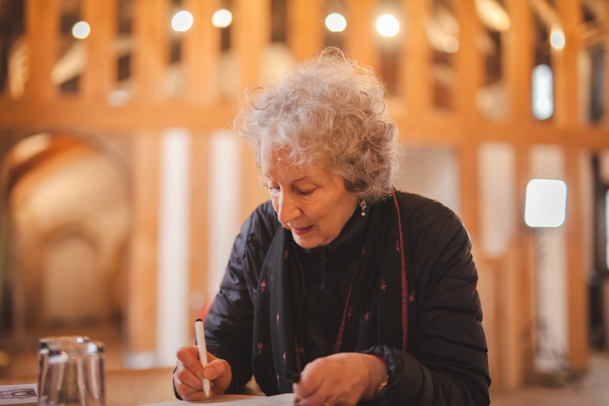 WritersCentre's tweet photo. Excited for #TheHandmaidsTaleSeason2 to air in the UK on Sunday? We're giving away copies of the new @vintagebooks edition of #TheHandmaidsTale, signed by National Centre for Writing patron @MargaretAtwood on her recent visit! Follow us and RT by Tuesday for your chance to win! https://t.co/7yEY8c4Zvj
