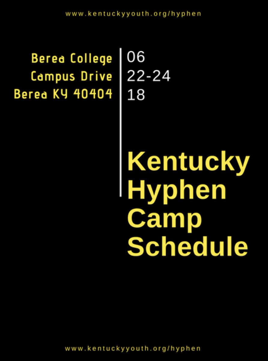 HyphenKY's tweet photo. Check out the line up for Kentucky Hyphen Camp 2018! https://t.co/hyea4IDNqM