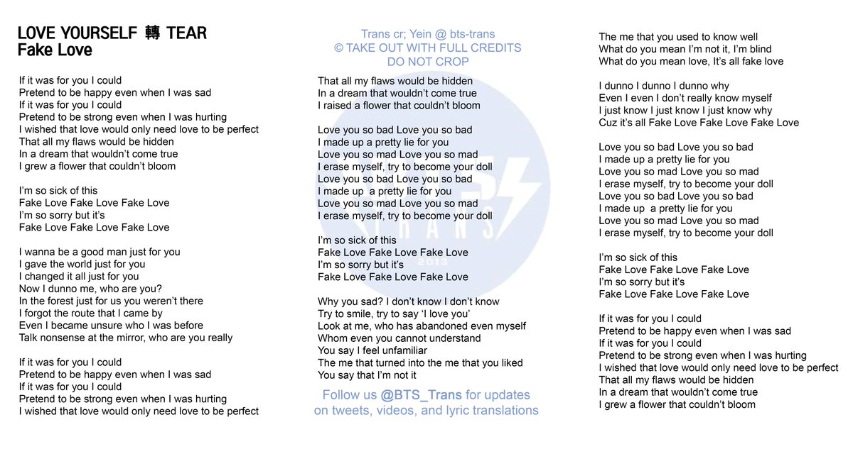 BTS – FAKE LOVE Lyrics