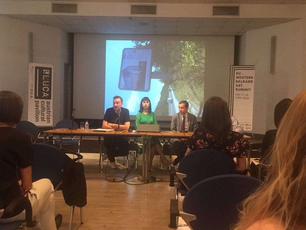 viennaofficeSOF's tweet photo. #FLUCA - Austrian Cultural Pavilion - goes #Sofia! On 17-18 May a Conference on cultural policies of the Western #Balkans take place at #GoetheInstitut in Sofia. https://t.co/DboG11QxUX