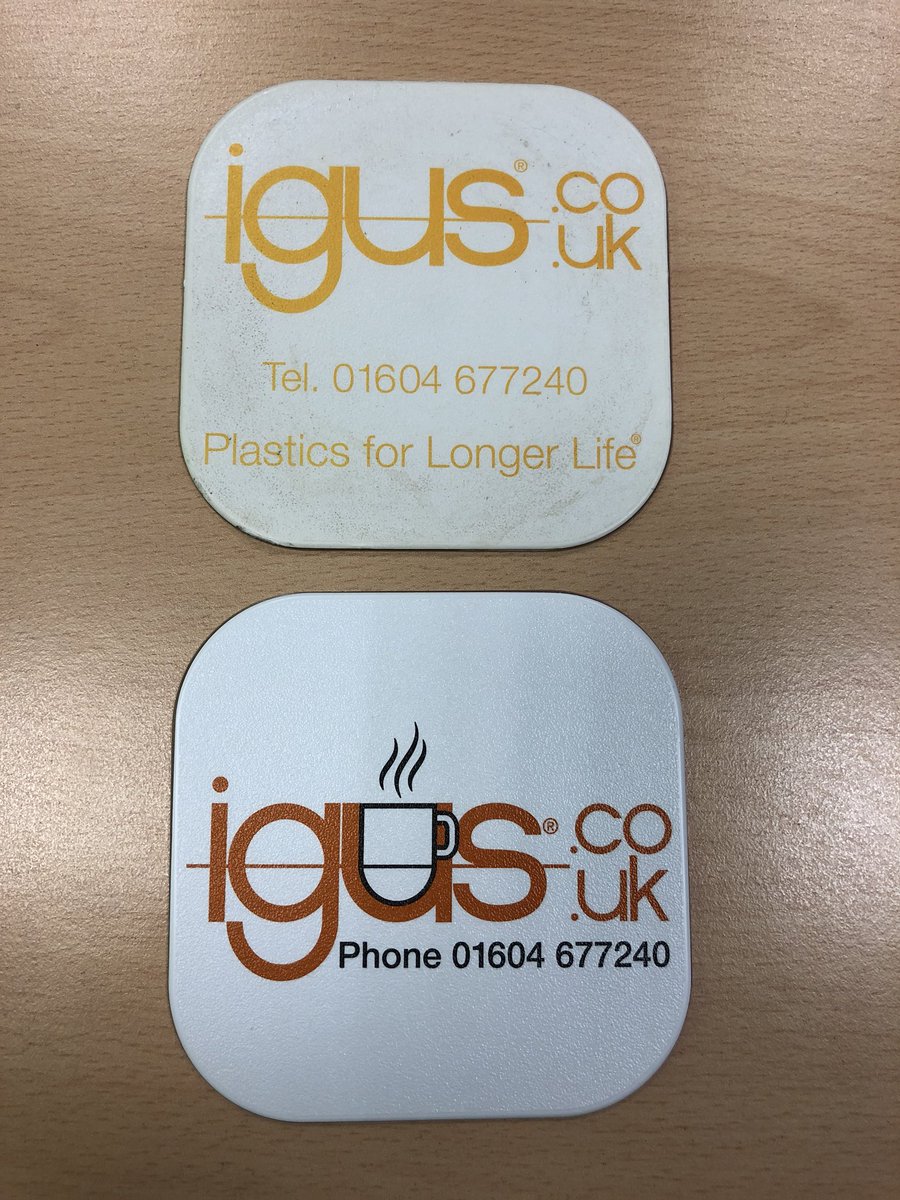 AutomationMagUK's tweet photo. Replaced our classic @igusUK coaster with a brand new one today received with thanks at yesterday’s @_GiveMe5 event along with info on some interesting new #igus developments we’ll be covering in the mag and online soon! https://t.co/YKbtVsmSP9