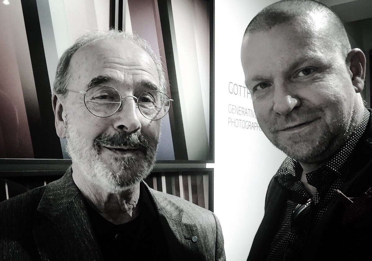 ProfessorTnyc's tweet photo. #selfie w/my former #professor #ProfDrGottfriedJäger at his #exhibitionOpening #GenerativeColor #SousLesÉtoilesGallery @SLEGallery  #FHBielefeld #Gestaltung #Design #NYC https://t.co/xy0uoREP1j