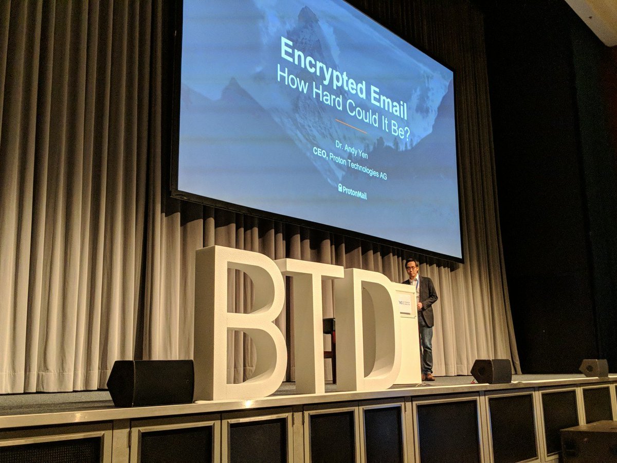 JonathanRohland's tweet photo. Nach #efail heute ein umso aktuelleres Thema im ersten Nachmittagsslot: Encrypted Emails by @ProtonMail #tngbtd https://t.co/qKqk3qpywK