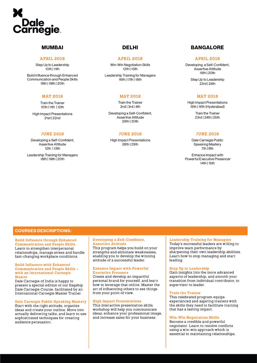 DaleCarnegieInd's tweet photo. Click here to view our upcoming Public Programs! To register, please contact us on 022-67818113 or corporate@dalecarnegieindia.com #DaleCarnegie #OpenPrograms https://t.co/NGtpa8Jh0U