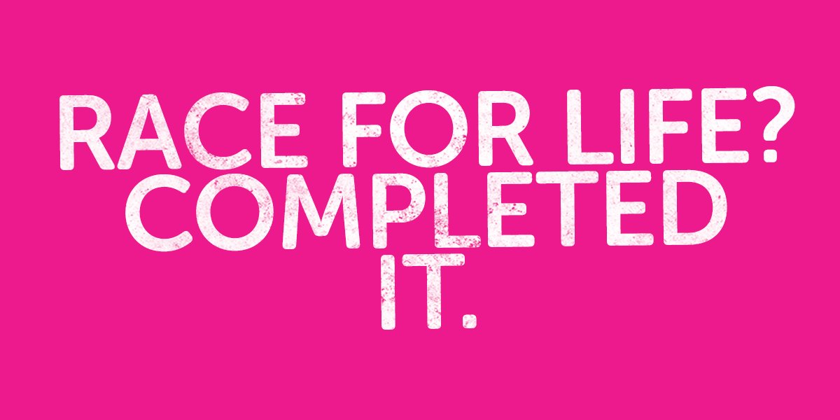 Did you complete one of our Race for Life events this weekend? You should be so proud! Retweet our badge to let everyone know today YOU took us one step closer to beating cancer.