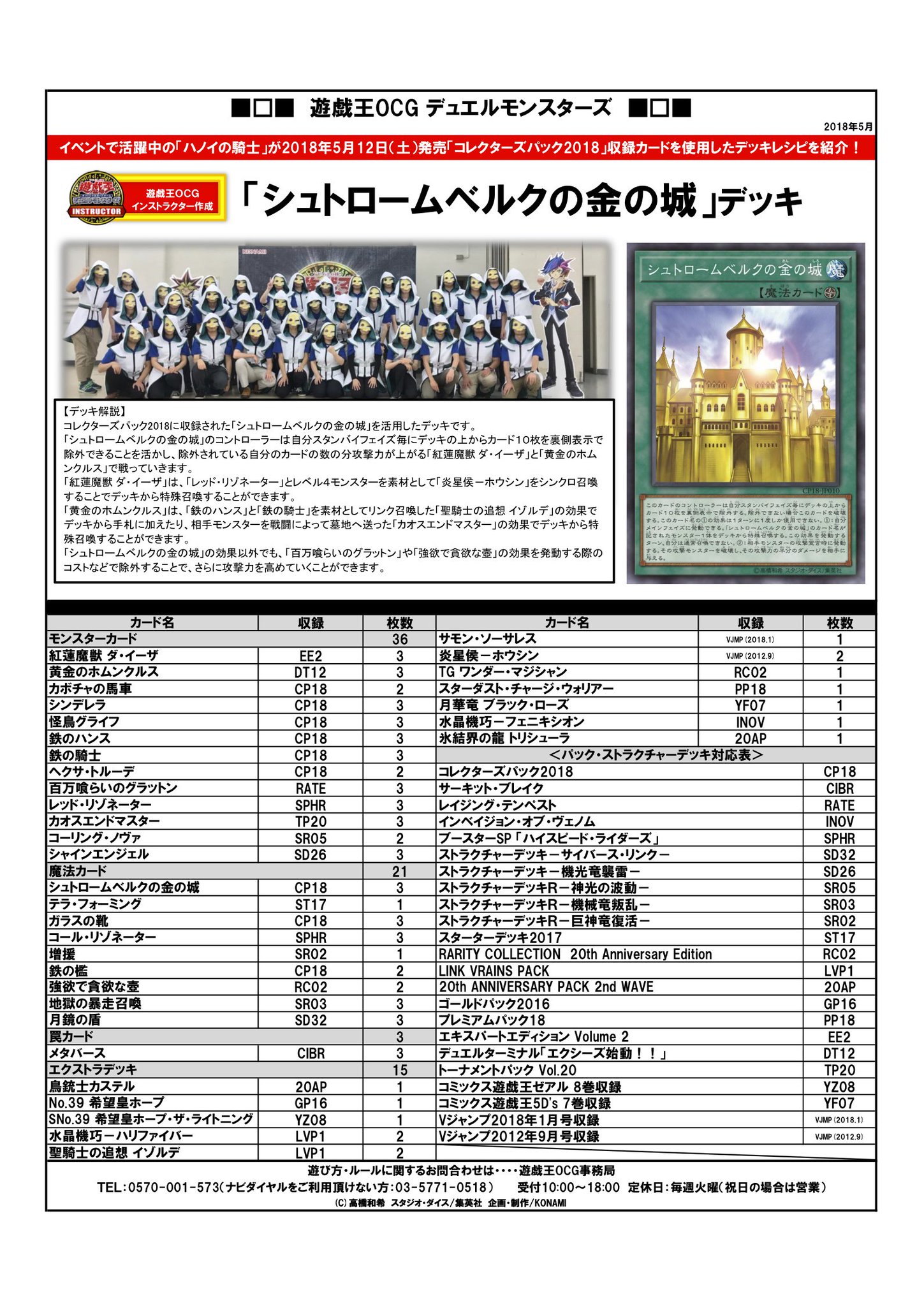 公式 遊戯王ocg On Twitter デッキレシピ紹介 遊戯王ocgインストラクターのみんなが作ってくれたデッキレシピをご紹介 好評発売中 Collectors Pack 2018 コレクターズ パック 収録カードを使用した シュトロームベルクの金の城 デッキだ 商品hpは