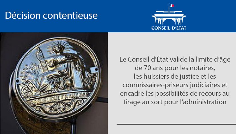Conseil_Etat's tweet photo. Conseil d'État - Décision contentieuse - Officiers publics et ministériels : https://t.co/5ej3NptQFG https://t.co/HthPwnGUoC