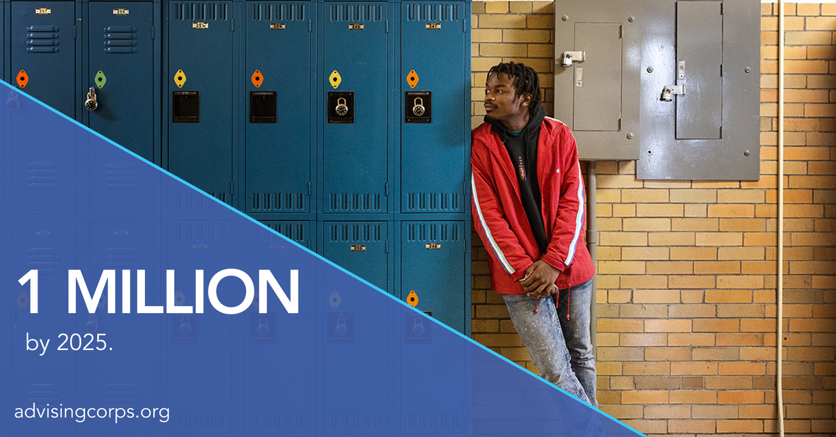 AdvisingCorps's tweet photo. We are proud to announce that by 2025 we intend to more than double our impact across our first 10 years and enroll in college 1MILLION students from low-income, first-generation-college and underrepresented backgrounds. https://t.co/RHwMFpiQSa #CAC1Million #EconomicMobility https://t.co/ky78RNVUFd