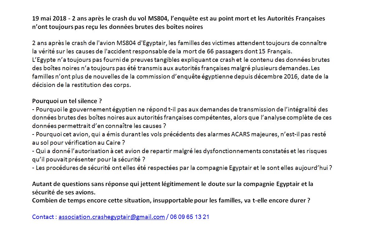Asso victimes MS804 tweet media