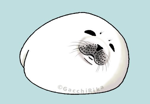 ガッチリカ アザラシの赤ちゃん ごろごろ アザラシ あざらし Seal イラスト Illustration