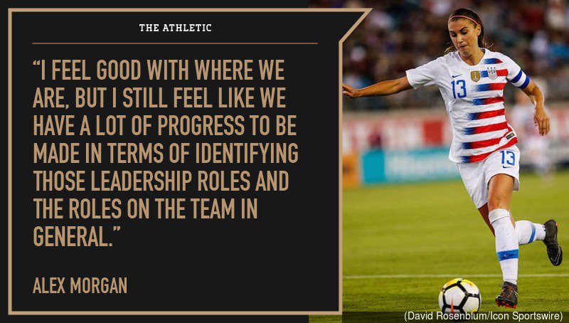 TheAthleticSCCR's tweet photo. Alex Morgan and the #USWNT are evolving. She spoke to @caitlinmurr about changes, both on the field and off, one year out from the Women's World Cup. https://t.co/kFHm7nSIFe https://t.co/MQyzPnzslJ