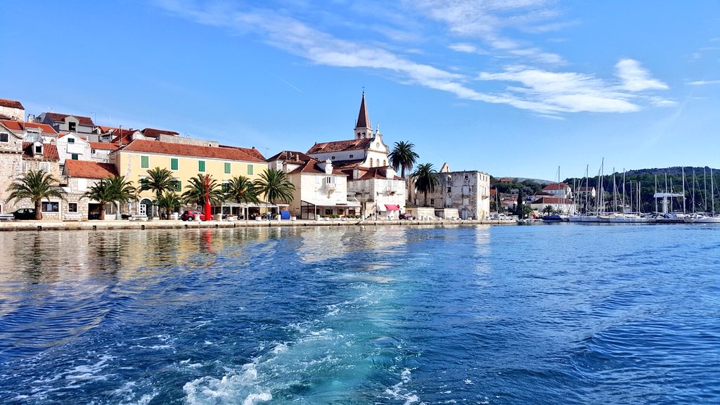 Brač, the longest croatian islandFamous for its white stones and stunning beach called Zlatni Rat (golden cape) which changes its shape to wind change and sea currents